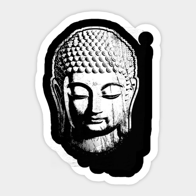 Big Buddha Head Sticker by addyzart